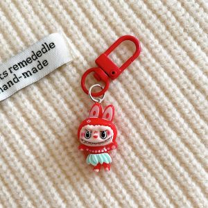 Creative Cute Resin Clothing Labubu Keychain