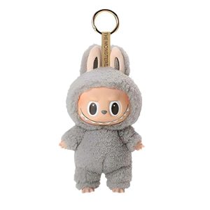 Labubu Keychain Delightful Eager Pose in Muted Sage Green