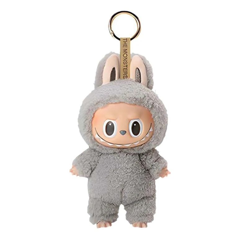 Labubu Keychain Delightful Eager Pose in Muted Sage Green