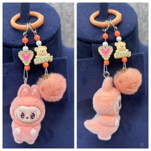 Burnt Sienna Labubu Keychain A Warm Touch of Whimsy
