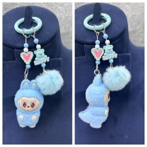 Pale Turquoise Labubu Keychain A Touch of Soft Charm