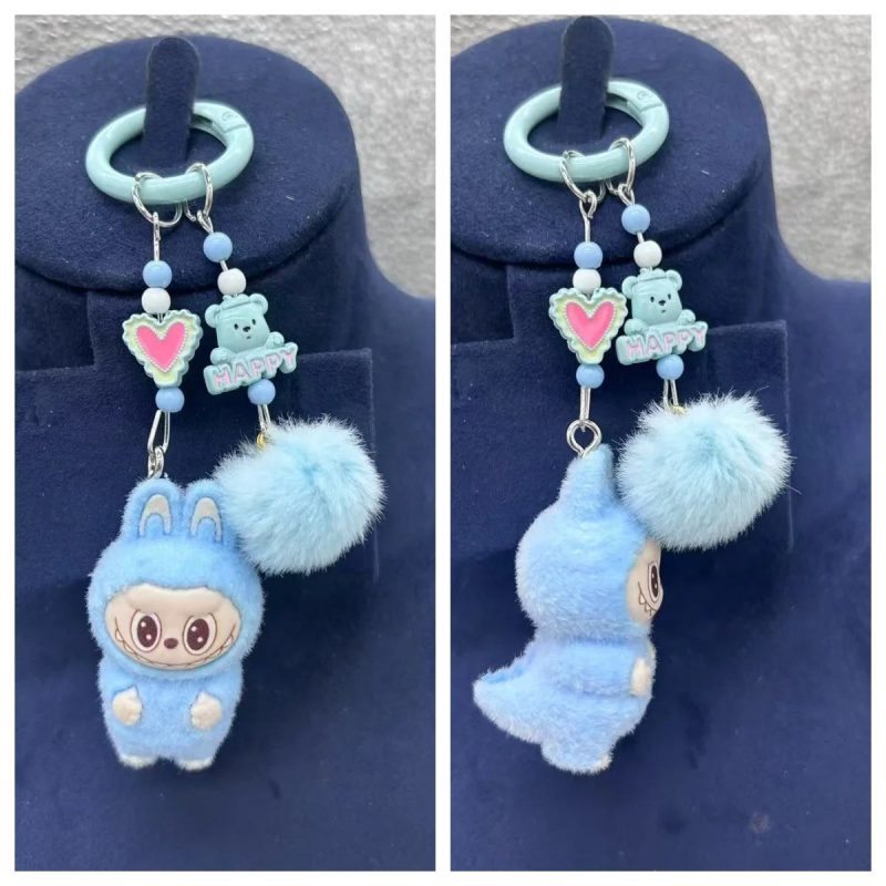 Pale Turquoise Labubu Keychain A Touch of Soft Charm