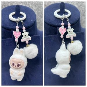DIY Kawaii Labubu Keychain - Pastel Lilac Color