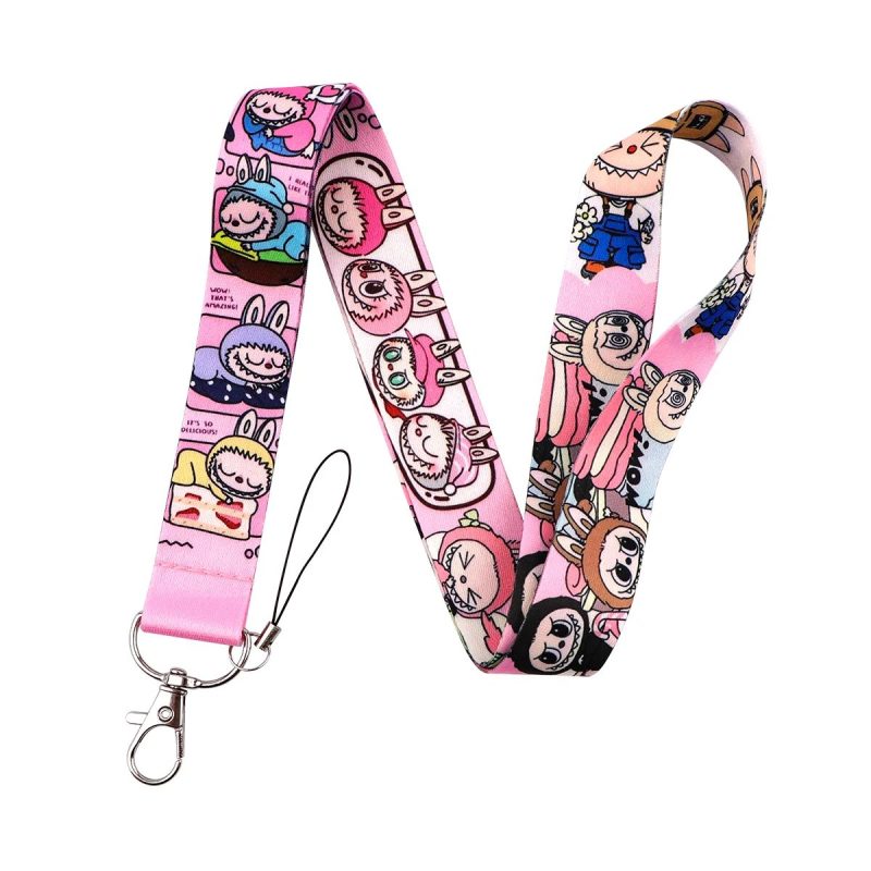 Labubu Keychain Monsters Lanyard Neck Strap