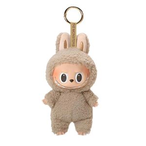 Labubu Keychain Playful Eager Pose in Earthy Tan