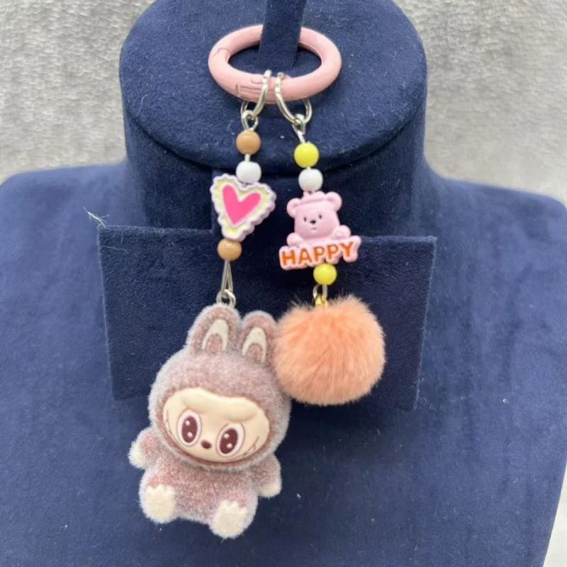 Mart Taupe Gray Labubu Keychain A Subtle Touch of Elegance