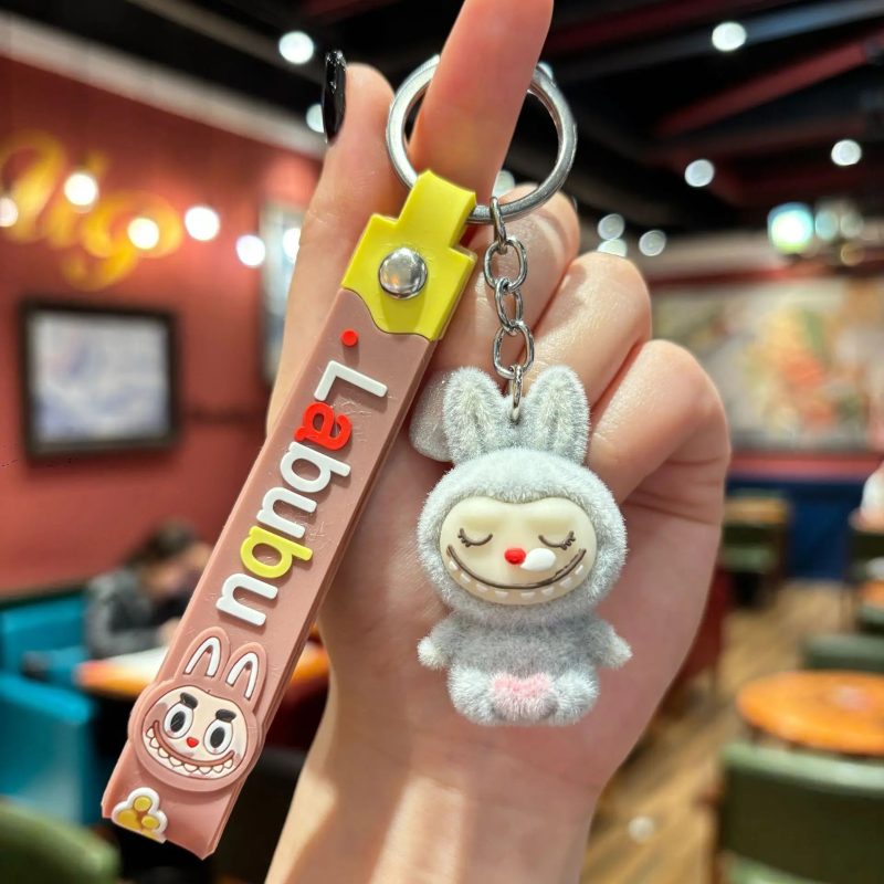 Stone Grey Labubu Keychain