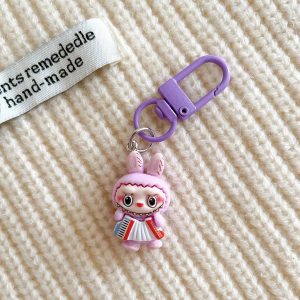 Labubu Keychain Elegant Pastel Pink