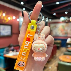Warm Cocoa Labubu Keychain