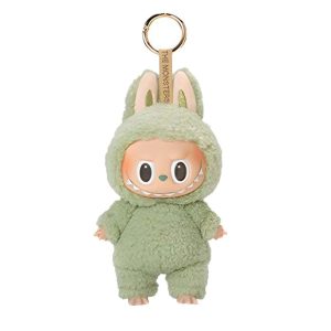 Labubu Keychain Eager Expression in Soft Olive Green
