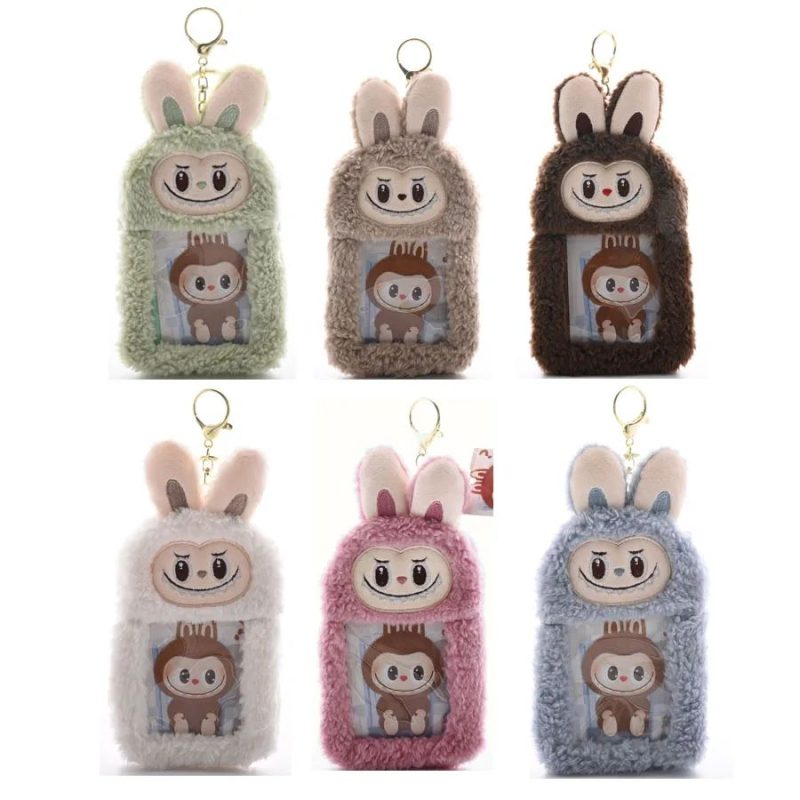 Official Pop Mart Labubu Keychain Plush ID Holder Set