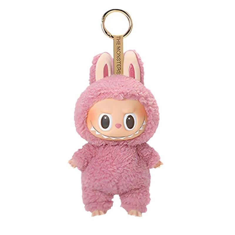 Labubu Keychain Soft Rose Pink Eager Expression