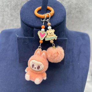 Orange Labubu Keychain A Fun Pop of Color